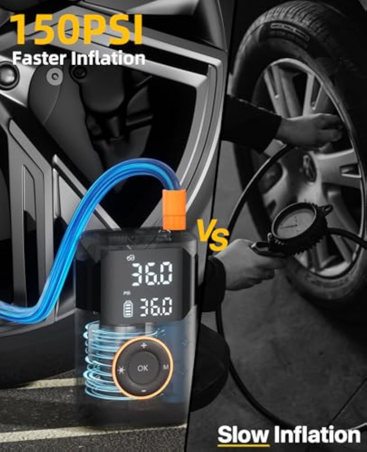 Automatic Rechargeable Electri - Air Compressor Mini review and price