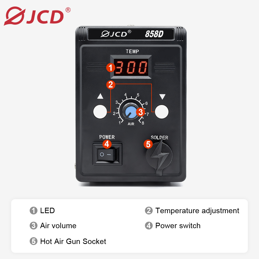 JCD Hot Air Gun 858D 700W BGA  - Heat Gun Variable review and price